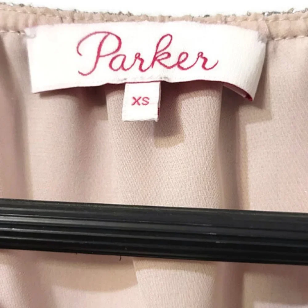 Parker Silver and Nude Sequin Top Size XS - Picture 5 of 6